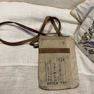 Vintage recycled Canvas Crossbody Bag